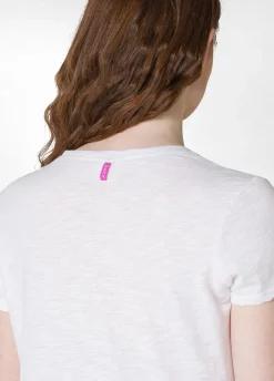 Store T-Shirt In Jersey Fiammato Bianco Donna Top & T-Shirts