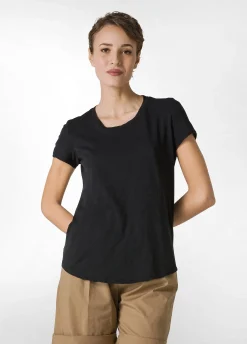 Best Sale T-Shirt In Jersey Fiammato Nero Donna Top & T-Shirts