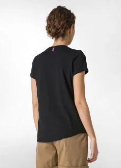 Best Sale T-Shirt In Jersey Fiammato Nero Donna Top & T-Shirts