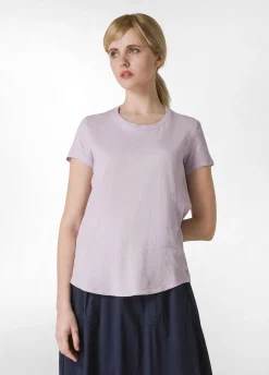 Shop T-Shirt In Jersey Fiammato Viola Donna Top & T-Shirts