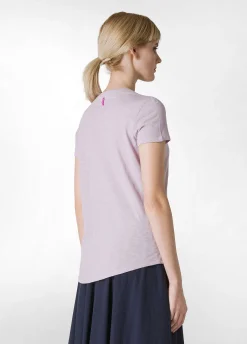 Shop T-Shirt In Jersey Fiammato Viola Donna Top & T-Shirts