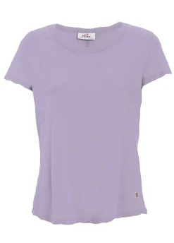 Shop T-Shirt In Jersey Fiammato Viola Donna Top & T-Shirts