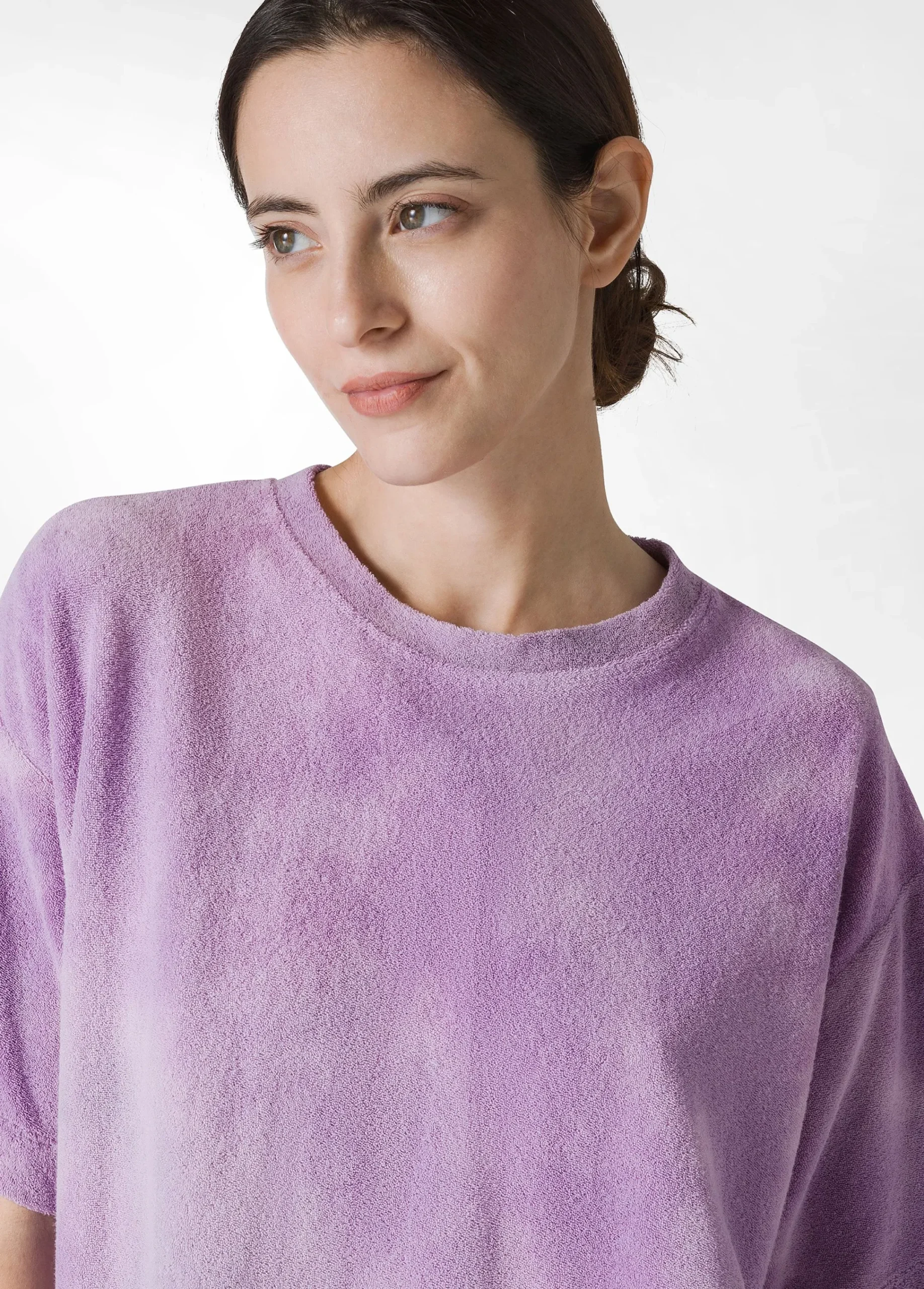 Store T-Shirt In Spugna Effetto Batik Viola Donna Top & T-Shirts