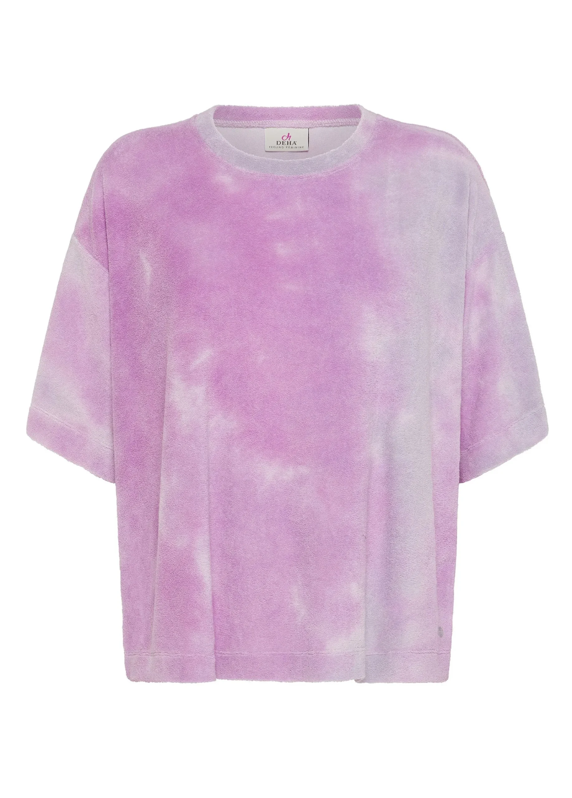 Store T-Shirt In Spugna Effetto Batik Viola Donna Top & T-Shirts