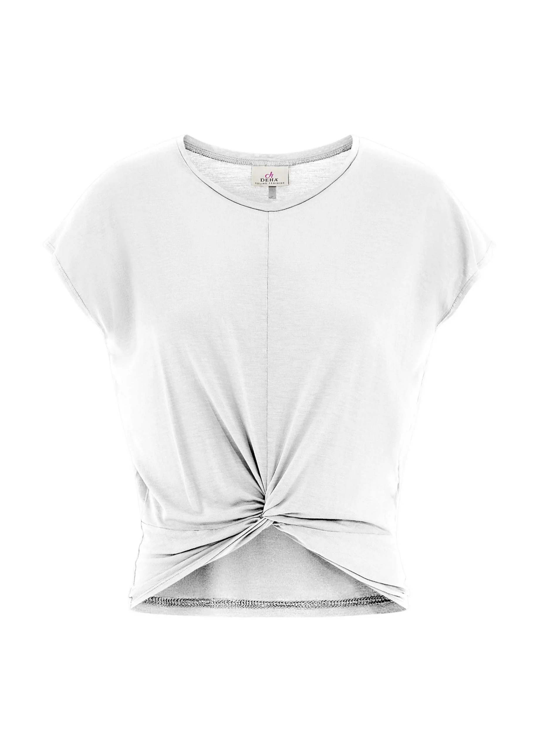 Best Sale T-Shirt In Viscosa Con Nodo Bianco Donna Top & T-Shirts