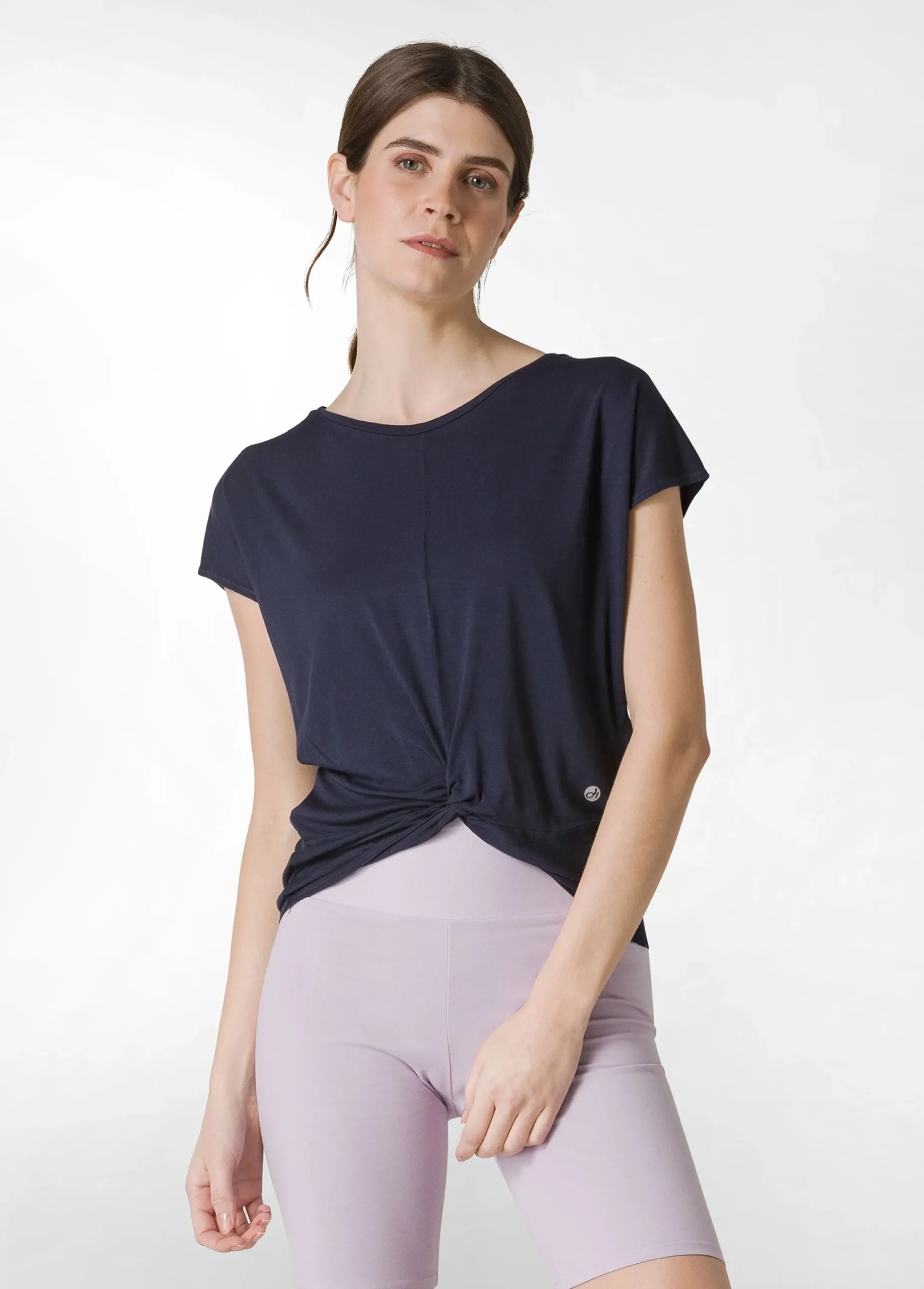 Store T-Shirt In Viscosa Con Nodo Blu Donna Top & T-Shirts