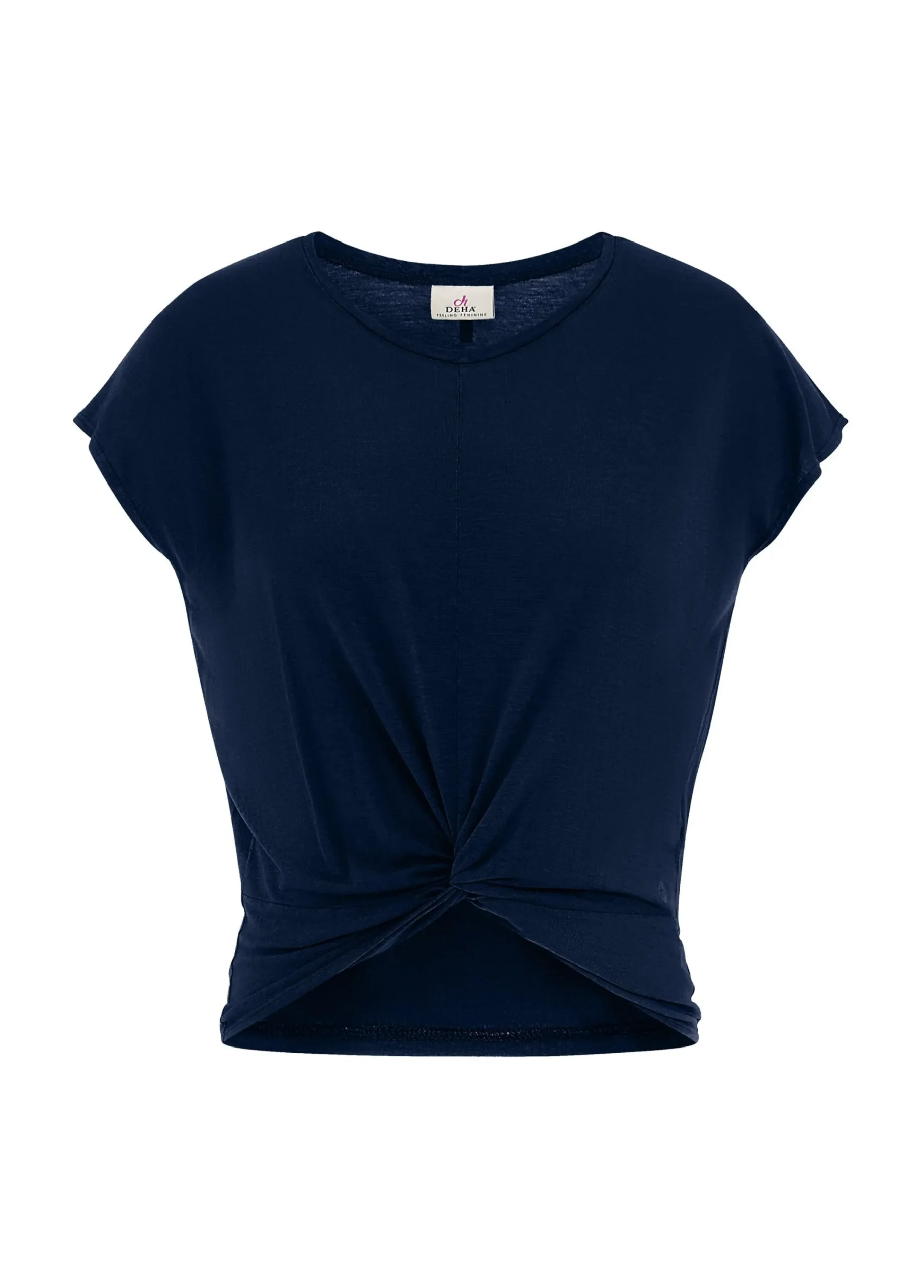 Store T-Shirt In Viscosa Con Nodo Blu Donna Top & T-Shirts