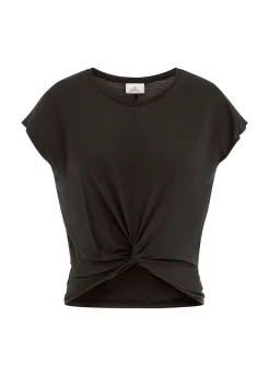 Cheap T-Shirt In Viscosa Con Nodo Nero Donna Top & T-Shirts