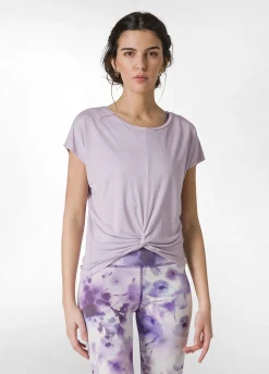 Online T-Shirt In Viscosa Con Nodo Viola Donna Top & T-Shirts