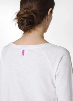 Sale T-Shirt Manica 3/4 In Jersey Fiammato Bianco Donna Top & T-Shirts