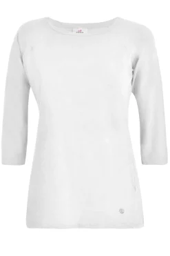 Sale T-Shirt Manica 3/4 In Jersey Fiammato Bianco Donna Top & T-Shirts