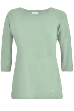 Best Sale T-Shirt Manica 3/4 In Jersey Fiammato Verde Donna Top & T-Shirts