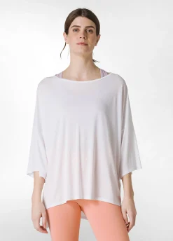 Outlet T-Shirt Maxi In Viscosa Bianco Donna Top & T-Shirts