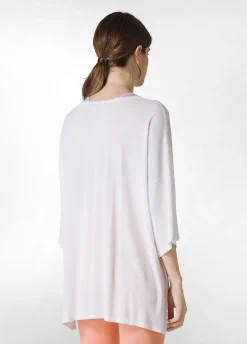 Outlet T-Shirt Maxi In Viscosa Bianco Donna Top & T-Shirts