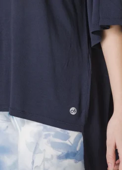 Flash Sale T-Shirt Maxi In Viscosa Blu Donna Top & T-Shirts