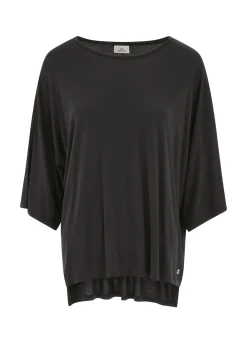 Store T-Shirt Maxi In Viscosa Nero Donna Top & T-Shirts