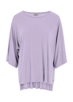 Hot T-Shirt Maxi In Viscosa Viola Donna Top & T-Shirts