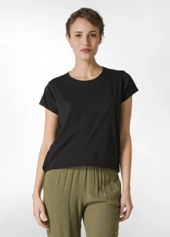New T-Shirt Misto Seta Nero Donna Camicie & Bluse