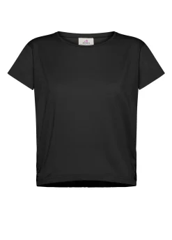 New T-Shirt Misto Seta Nero Donna Camicie & Bluse