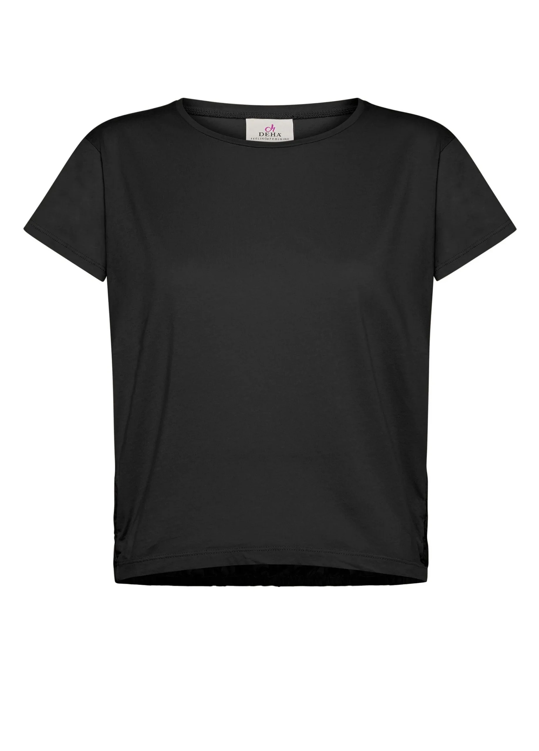 New T-Shirt Misto Seta Nero Donna Camicie & Bluse