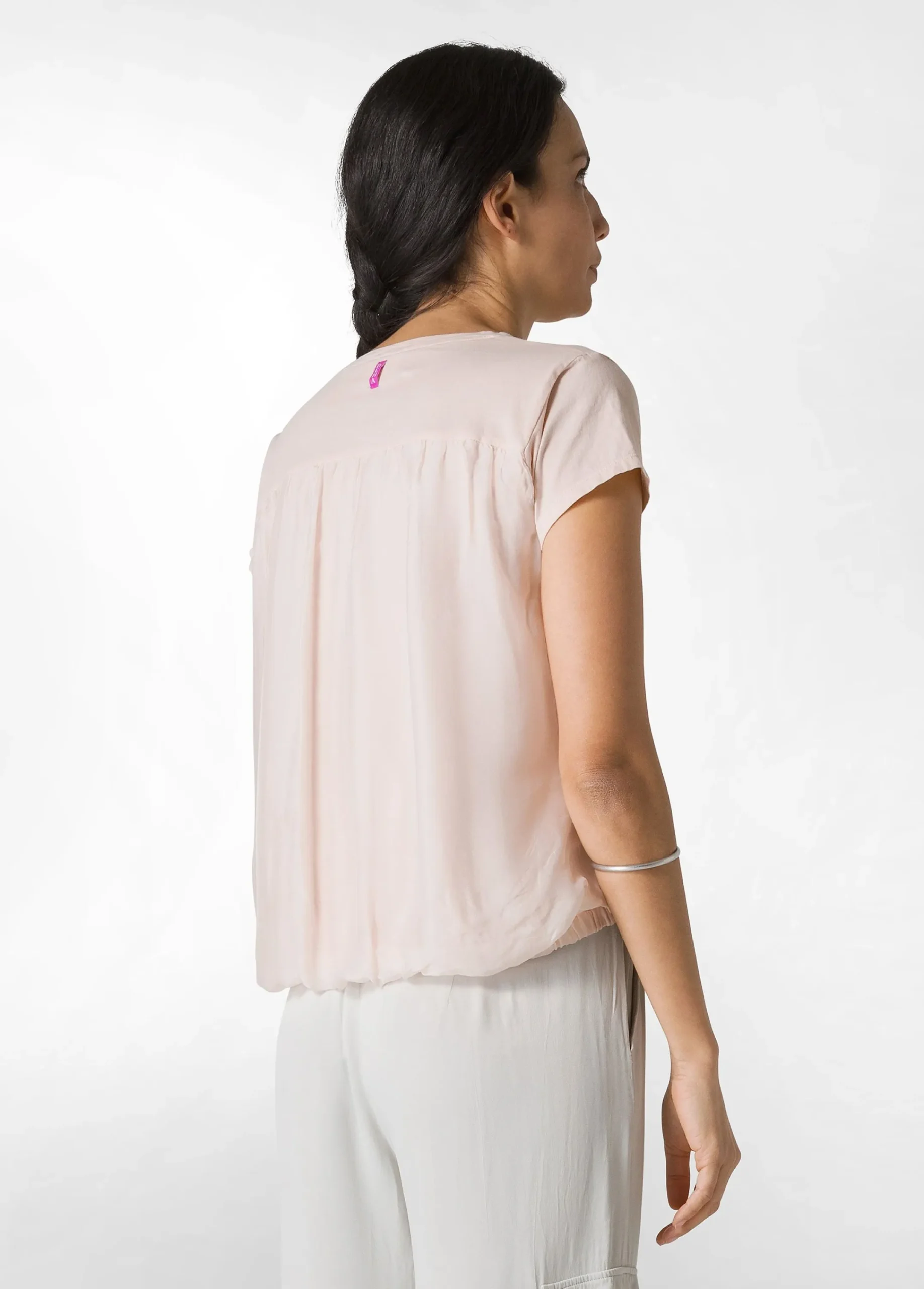 Flash Sale T-Shirt Misto Seta Rosa Donna Camicie & Bluse