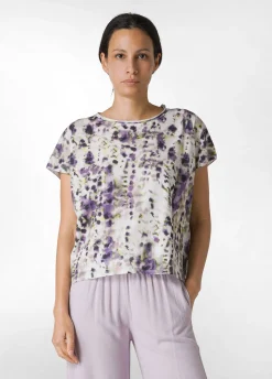 Online T-Shirt Organica Ampia Stampata Viola Donna Top & T-Shirts