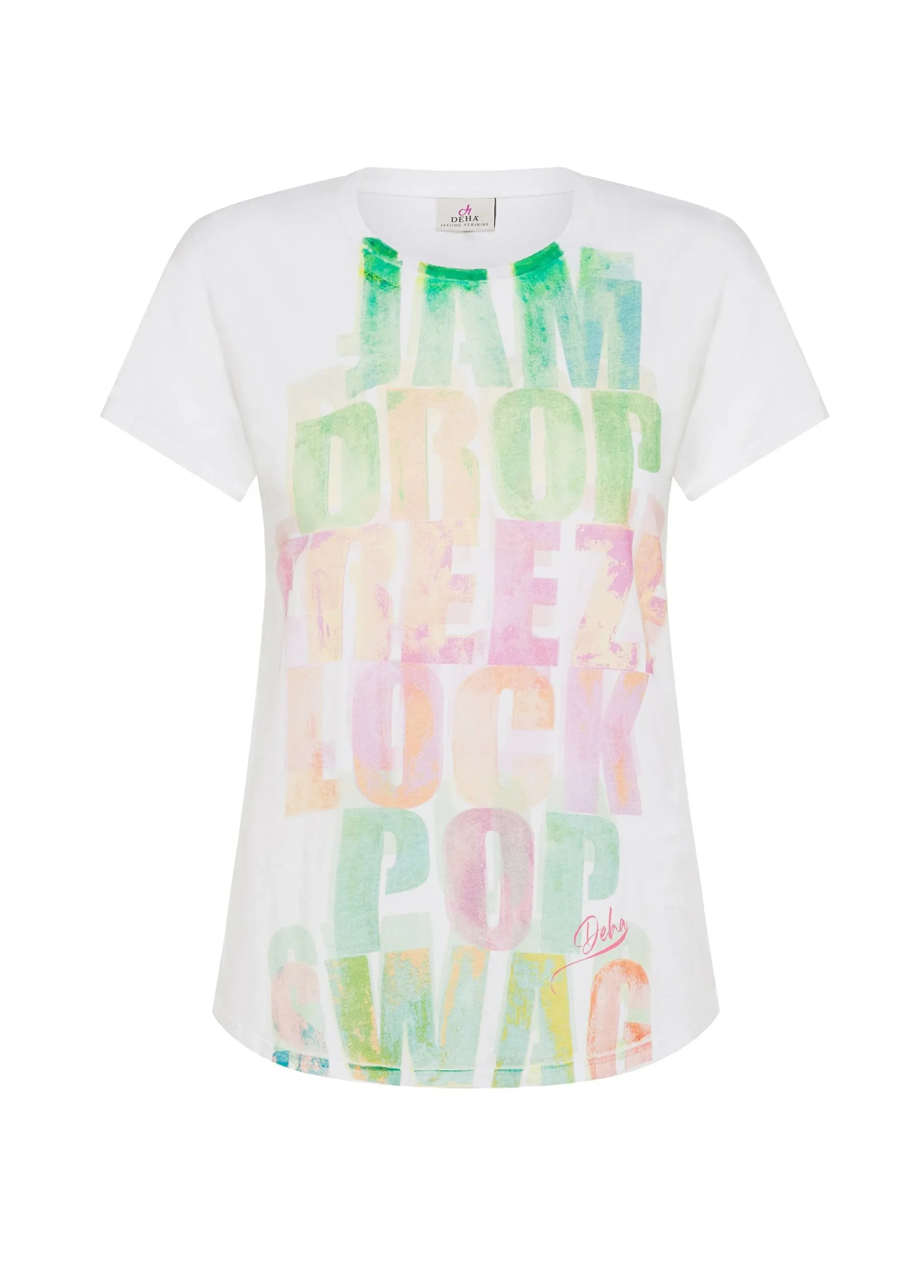 Hot T-Shirt Svasata Con Scritte Bianco Donna Top & T-Shirts
