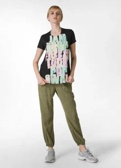Sale T-Shirt Svasata Con Scritte Nero Donna Top & T-Shirts