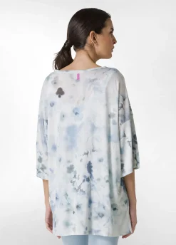 Store T-Shirt Yoga Maxi Stampata Blu Donna Top & T-Shirts