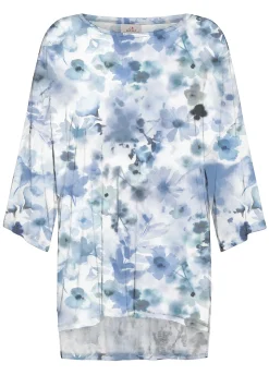Store T-Shirt Yoga Maxi Stampata Blu Donna Top & T-Shirts