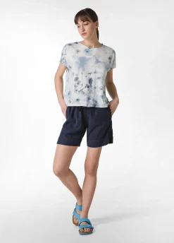 Flash Sale T-Shirt Yoga Stampata In Jersey Fiammato Blu Donna Top & T-Shirts