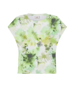 Cheap T-Shirt Yoga Stampata In Jersey Fiammato Verde Donna Top & T-Shirts