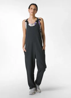 Shop Tuta Intera Effetto Vintage Nero Donna Vestiti, Gonne E Tute