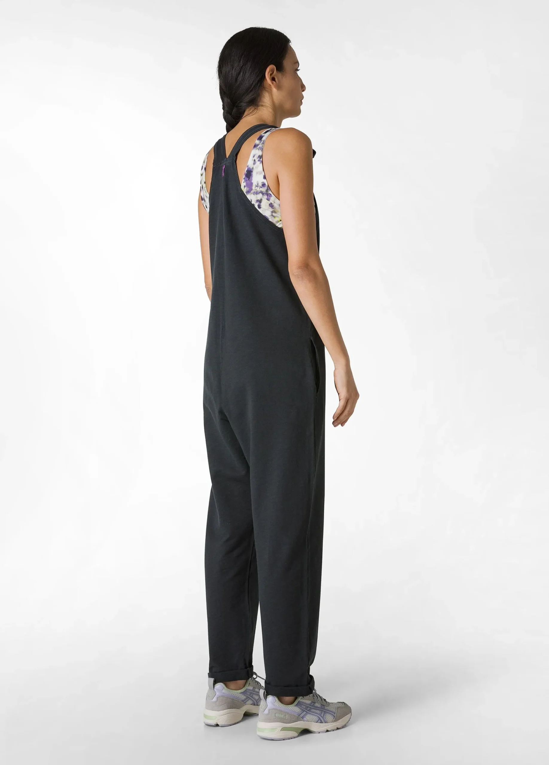 Shop Tuta Intera Effetto Vintage Nero Donna Vestiti, Gonne E Tute