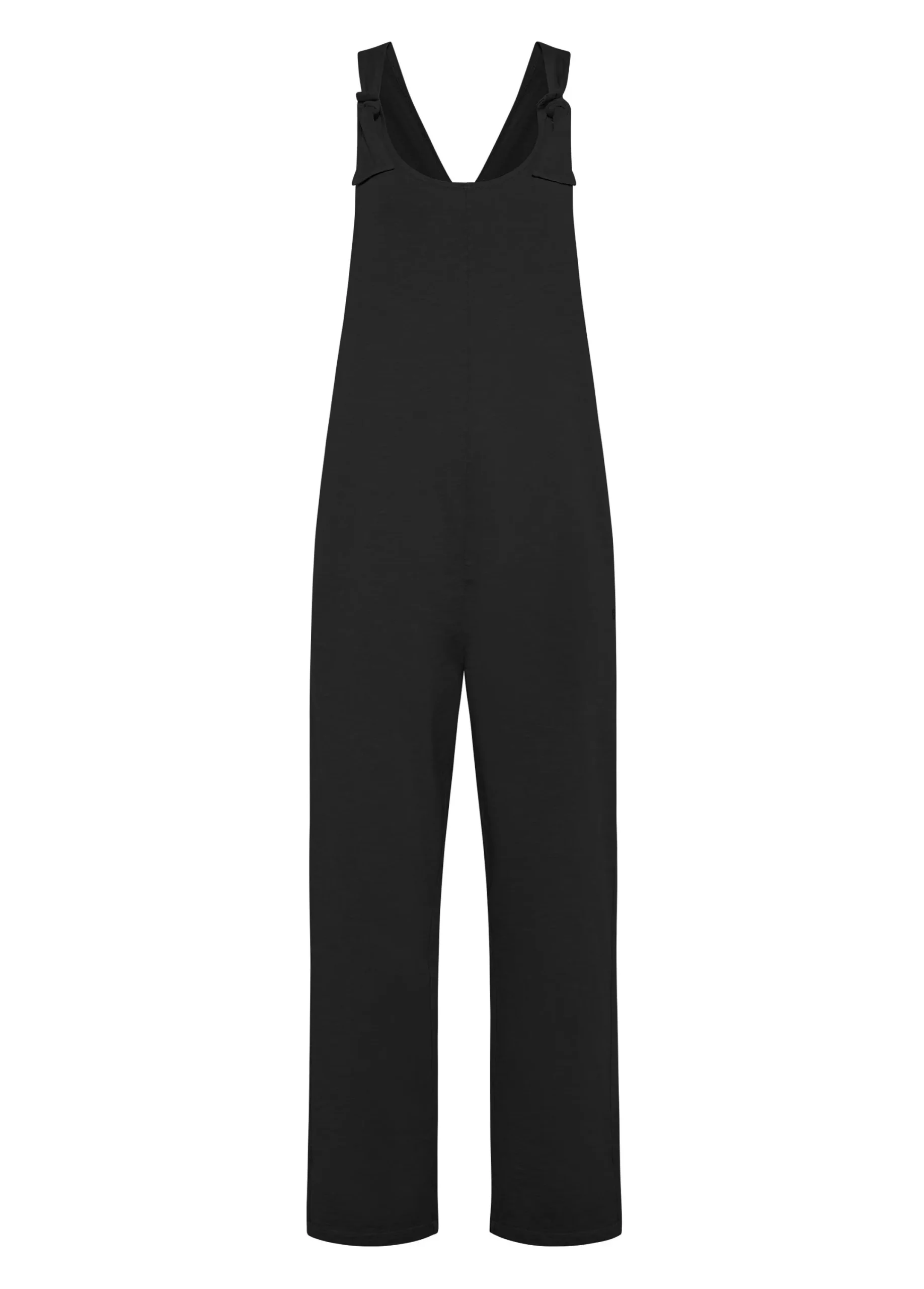 Shop Tuta Intera Effetto Vintage Nero Donna Vestiti, Gonne E Tute